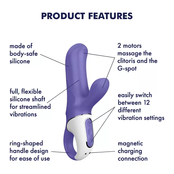 Satisfyer Magic Bunny - klitoriskiihotin vibraattori - vedenkestävä - sininen