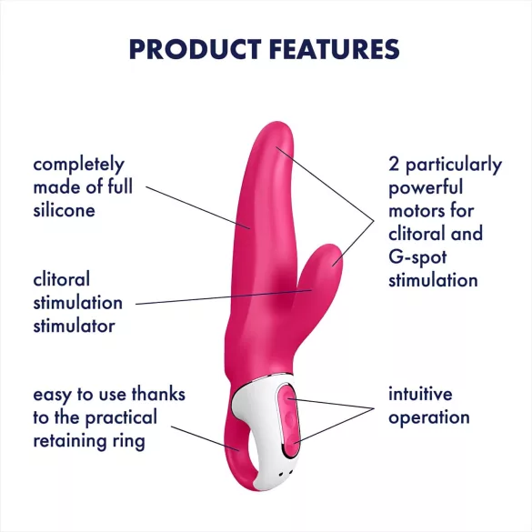Satisfyer Mr. Rabbit - klitoriskiihotin vibraattori - vesitiivis - pinkki
