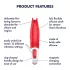 Satisfyer Power Flower - ladattava vedenkestävä vibraattori - punainen