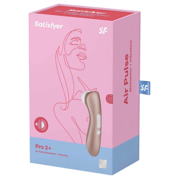 Satisfyer Pro 2+ - klitoriskiihotin vibraattori - ladattava - ruskea