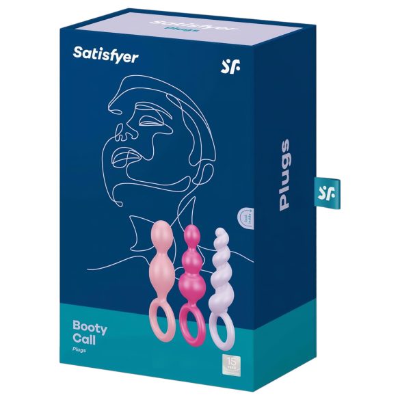 Satisfyer Booty Call - anustappisetti - 3 kpl - värikäs