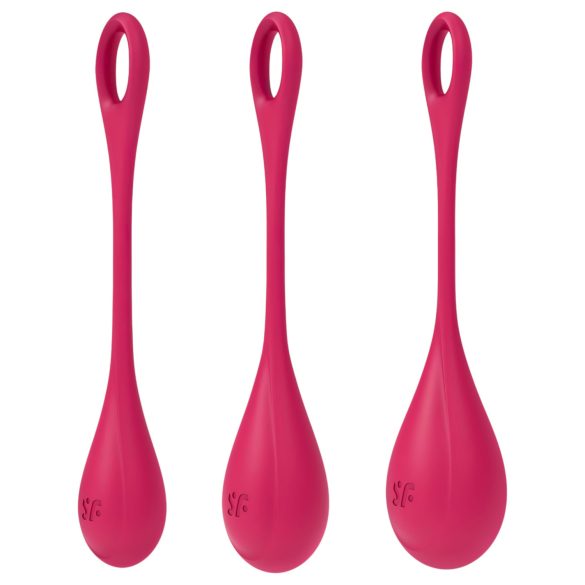 Satisfyer Yoni Power 1 - geishapallosetti - punainen (3 kpl)