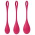 Satisfyer Yoni Power 1 - geishapallosetti - punainen (3 kpl)