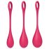 Satisfyer Yoni Power 1 - geishapallosetti - punainen (3 kpl)