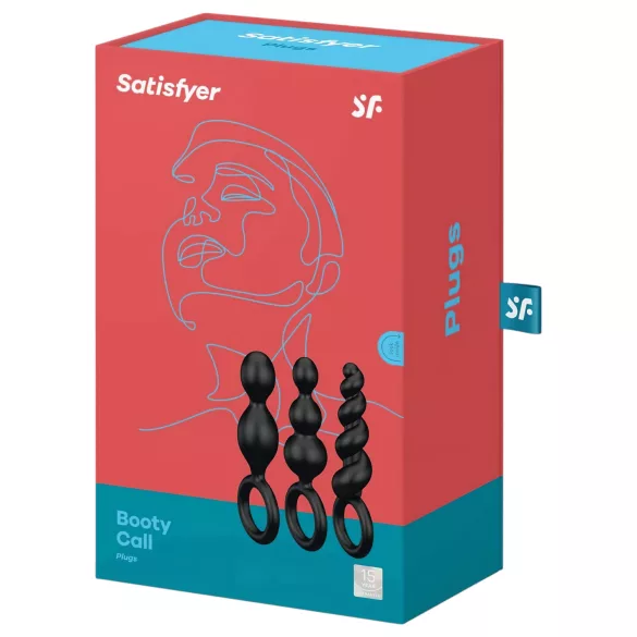 Satisfyer Booty Call - anaalitappisetti - musta - 3 osaa