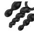 Satisfyer Booty Call - anustappi sarja - musta (3-osainen)