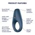 Satisfyer Rocket Ring - vedenkestävä, värisevä penisrengas (sininen)