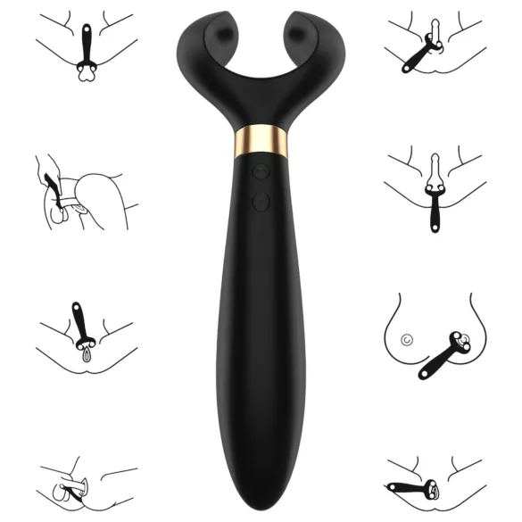 Satisfyer Endless Fun - parivibraattori - ladattava, vedenkestävä - musta