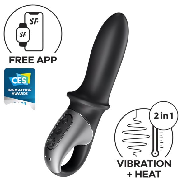 Satisfyer Hot Passion - älykäs lämmitettävä anaalivibraattori (musta)