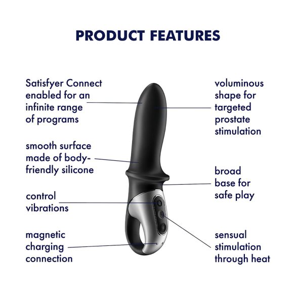 Satisfyer Hot Passion - äly anaalivibraattori lämpenevä musta