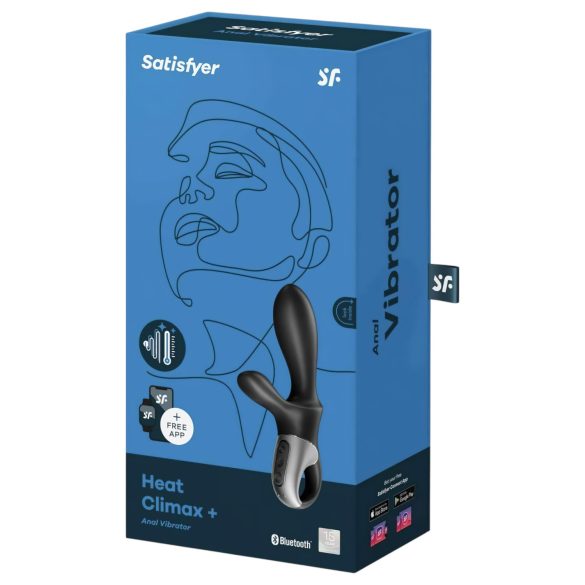 Satisfyer Heat Climax+ - älykäs lämpeävä anaalivibraattori - musta