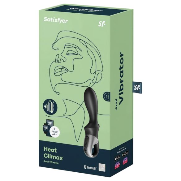 Satisfyer Heat Climax - älykäs lämmitettävä anaalivibraattori - musta