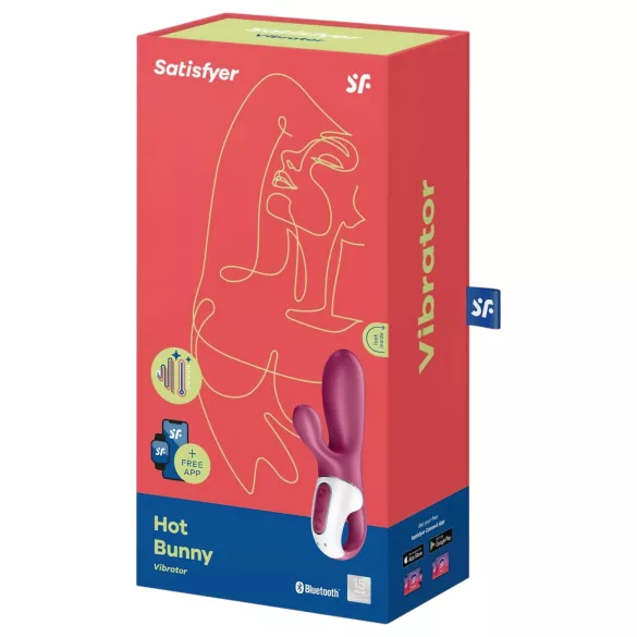 Satisfyer Hot Bunny - sovelluksella ohjattava lämpenevä klitoriskiihotin (punainen)