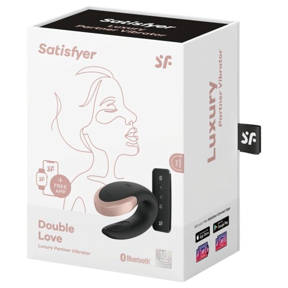 Satisfyer Double Love - älypuhelinohjaus parivibraattori - musta