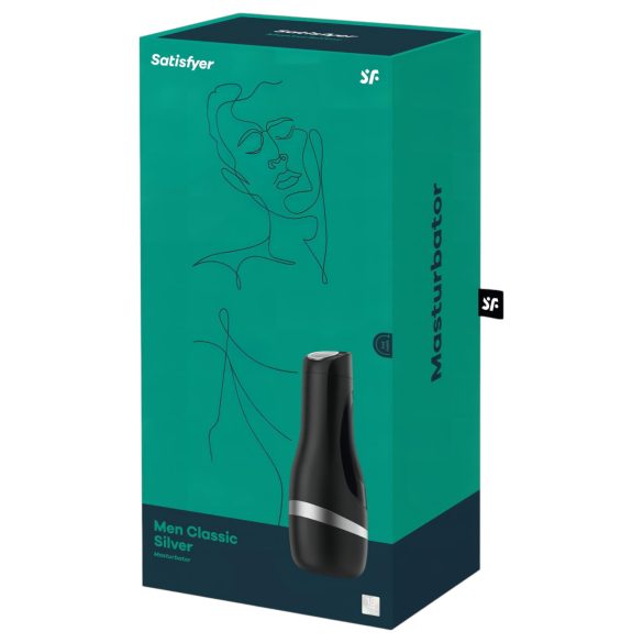 Satisfyer Men Classic - miesten masturbaattori - manuaalinen imutoiminto - hopea