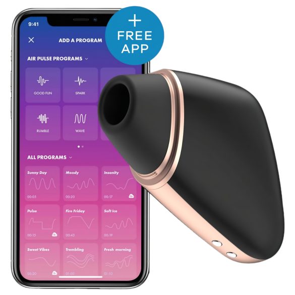 Satisfyer Love Triangle - älykäs ilmapulsseilla toimiva klitoriskiihotin (musta)