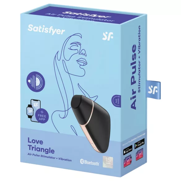 Satisfyer Love Triangle - älykkäästi ohjattava klitoriskiihotin - musta
