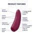 Satisfyer Curvy 1+ Älykäs ilmapulsio klitorisstimulaattori (punainen)