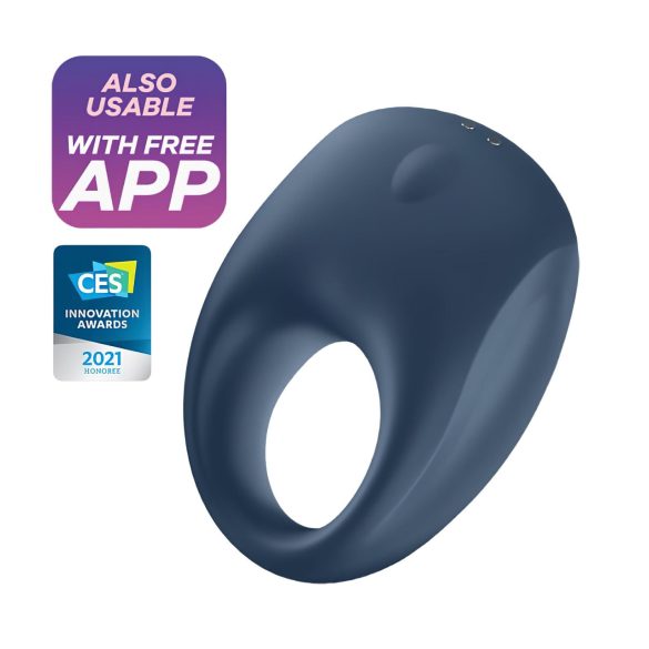 Satisfyer Strong One - älykäs värinäpenisrengas (sininen)