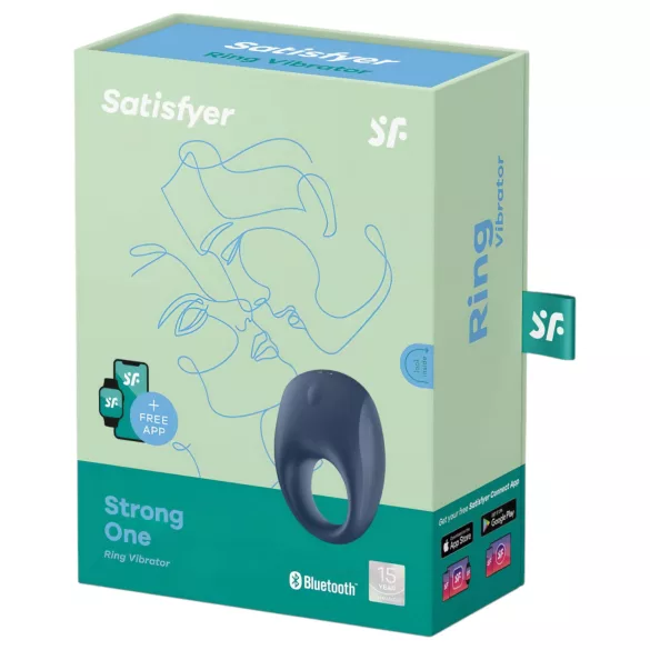 Satisfyer Strong One - älykäs vibraattoripenisrengas - sininen
