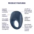 Satisfyer Strong One - Sovelluksella ohjattava värisevä penisrengas miehille (sininen)