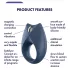 Satisfyer Royal One - Sovelluksella ohjattava värisevä penisrengas miehille (sininen)