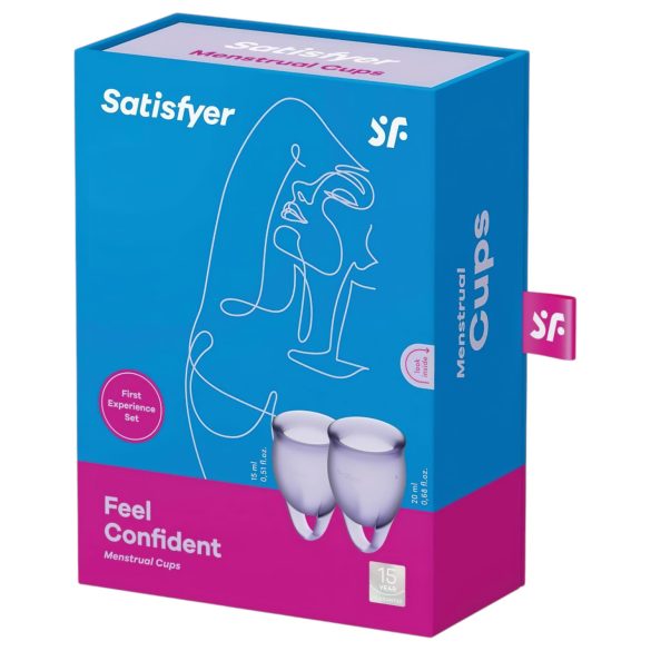 Satisfyer Feel Confident - kuukautiskuppisetti - silikoni - lila