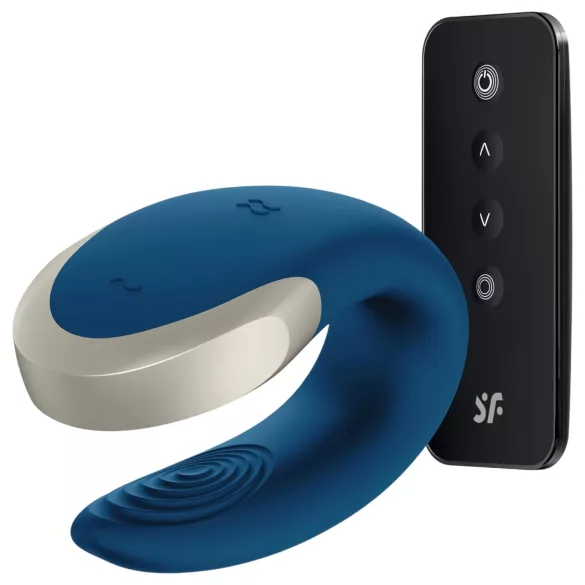 Satisfyer Double Love - parivibraattori Bluetooth - sininen