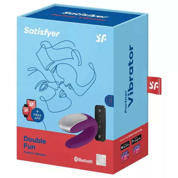 Satisfyer Double Fun - sovelluksella ohjattava parivibraattori (liila)