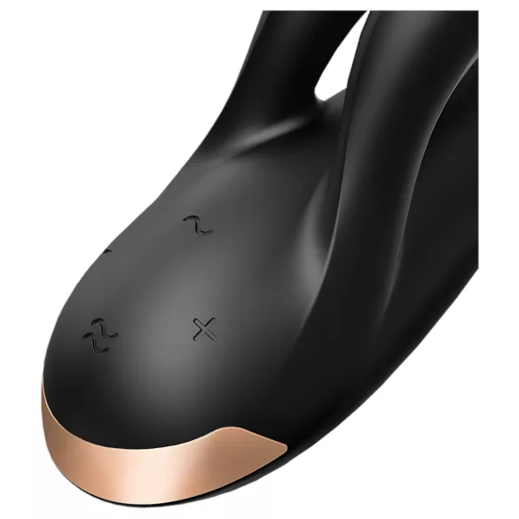 Satisfyer Double Flex - Sovelluksella ohjattava klitoriskiihotin, jossa on joustava varsi (musta)