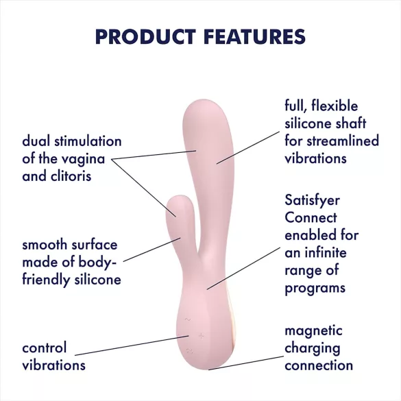 Satisfyer Mono Flex - älykäs vedenpitävä vibraattori (pinkki)