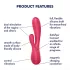 Satisfyer Mono Flex - älyvibraattori - vesitiivis - punainen