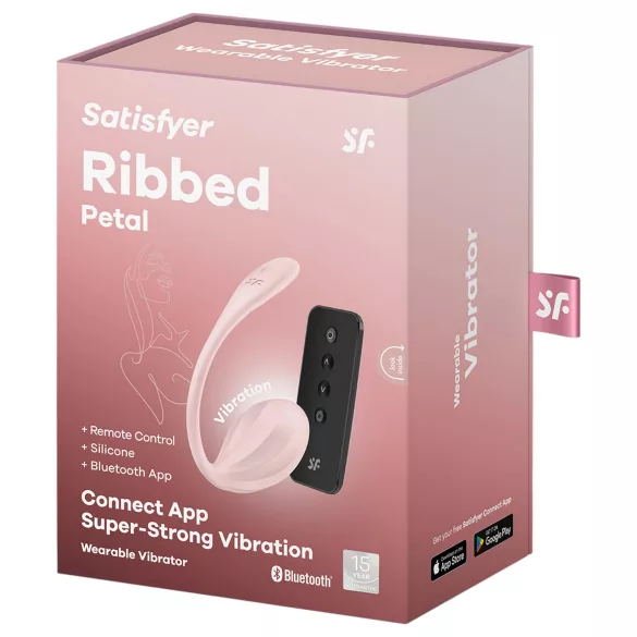 Satisfyer Ribbed Petal - kauko-ohjattava vibraatiomuna - pinkki