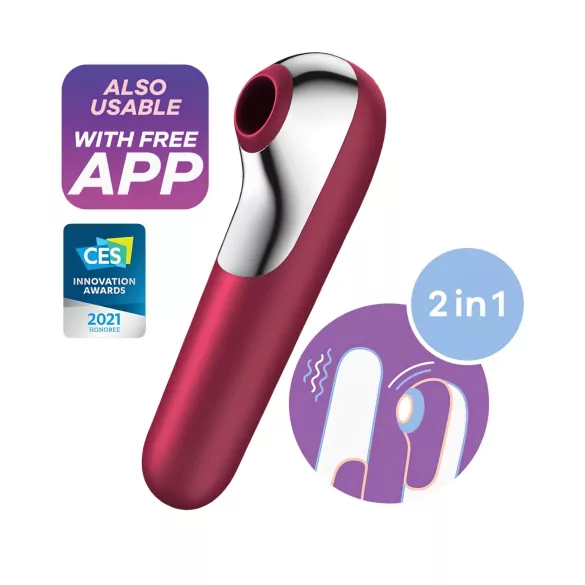 Satisfyer Dual Love - klitoris- ja vaginaali vibraattori - punainen