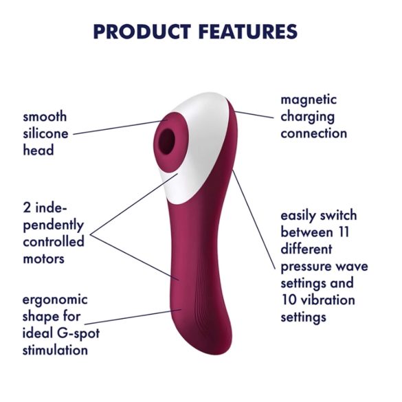 Satisfyer Dual Crush - ladattava klitoris- ja emätinvibraattori - punainen