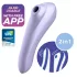 Satisfyer Dual Pleasure - älykkäästi ohjattava 2in1 paineaaltovibraattori - lila
