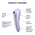 Satisfyer Dual Pleasure - älykkäästi ohjattava 2in1 paineaaltovibraattori - lila