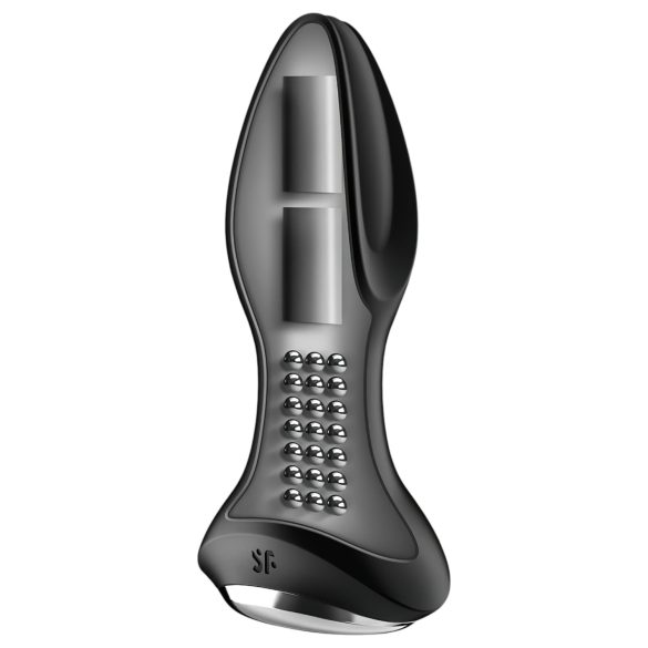 Satisfyer Rotator Plug 2 - anustappi värisevä helmillä - musta