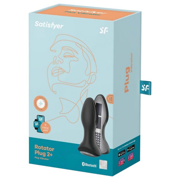 Satisfyer Rotator Plug 2 - anustappi värisevä helmillä - musta