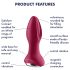 Satisfyer Rotator Plug 2 - ladattava, helmillä varustettu anaalivibraattori (punainen)