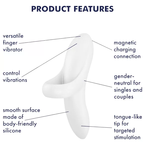 Satisfyer Bold Lover - ladattava vedenkestävä sormivibraattori valkoinen