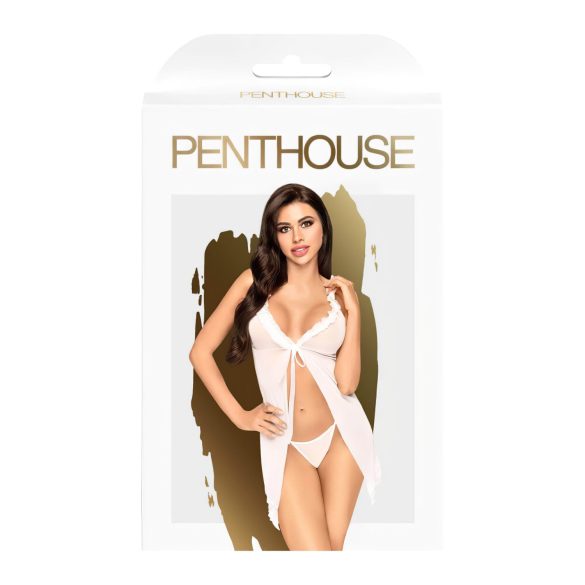 Penthouse After Sunset - babydoll ja stringit - läpinäkyvä - valkoinen - M/L