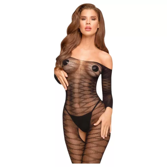Penthouse Dreamy Diva - catsuit naisille - olkaimeton, pitsi, musta