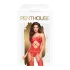 Penthouse Hot Nightfall - avoin verkkosetti - aaltoileva kuvio - punainen - XL
