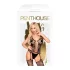 Penthouse Love Bud - avonainen verkkosetti pitsillä - musta - XL