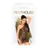 Penthouse Bombshell - kiiltävä, läpinäkyvä mekko ja stringit (musta) - M/L