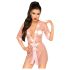 Penthouse Midnight Mirage - satiininen aamutakki ja stringit (pinkki) - XL