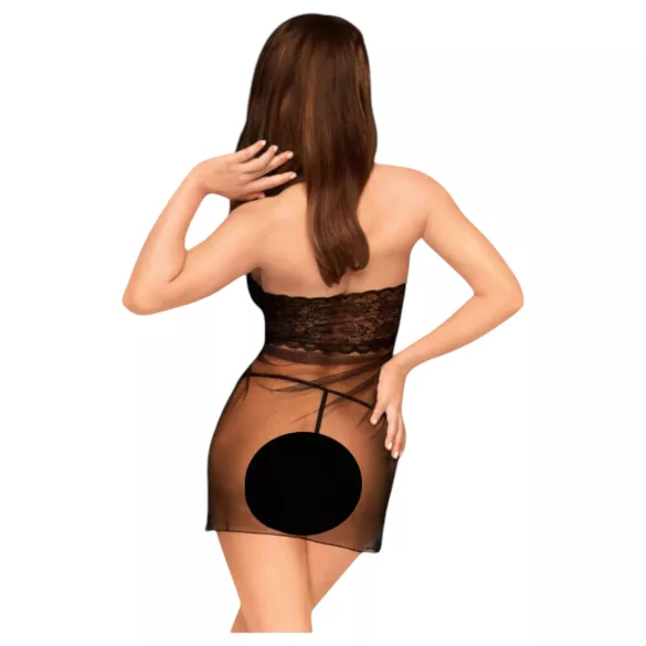 Penthouse - pitsinegligee ja stringit - musta - M/L