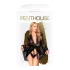 Penthouse Hypnotic Power - pitsinen lyhyt aamutakki ja stringit - musta - XL