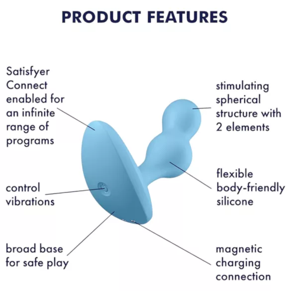 Satisfyer Deep Diver - Sovelluksella ohjattava anaalivibraattori (sininen)